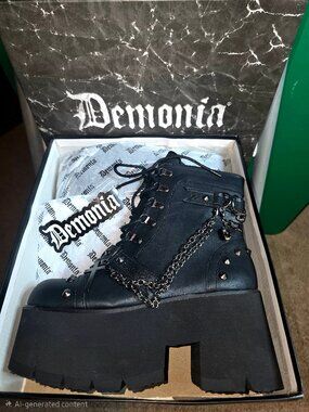 NEW Demonia Ashes-52 Platform Ankle Boots - Women's Size 12 (NIB)